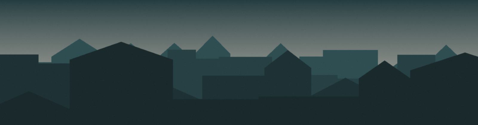 Rendered artwork of layered rooflines against a dusk sky, used as a section banner on this site