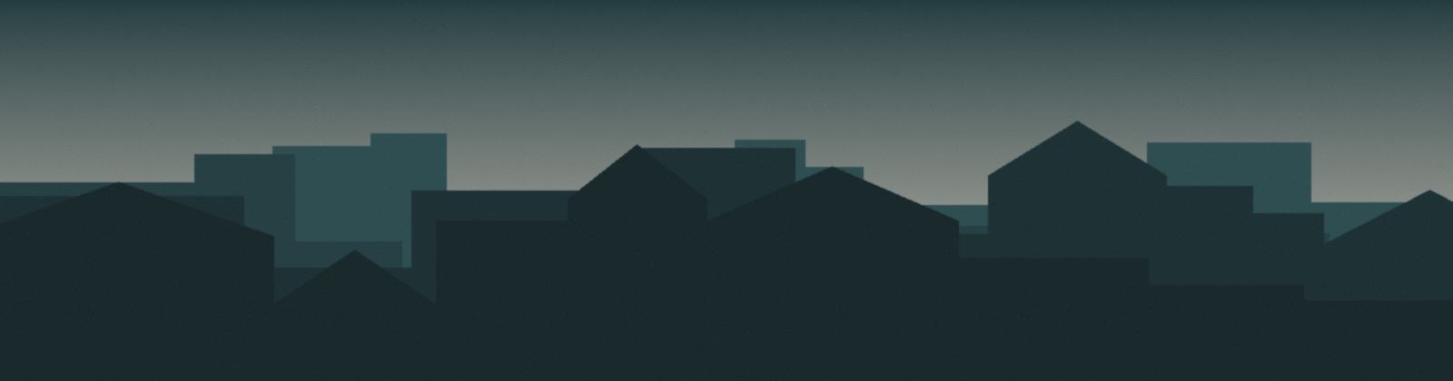Rendered artwork of layered rooflines against a dusk sky, used as a section banner on this site